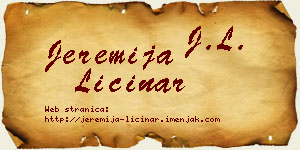 Jeremija Ličinar vizit kartica